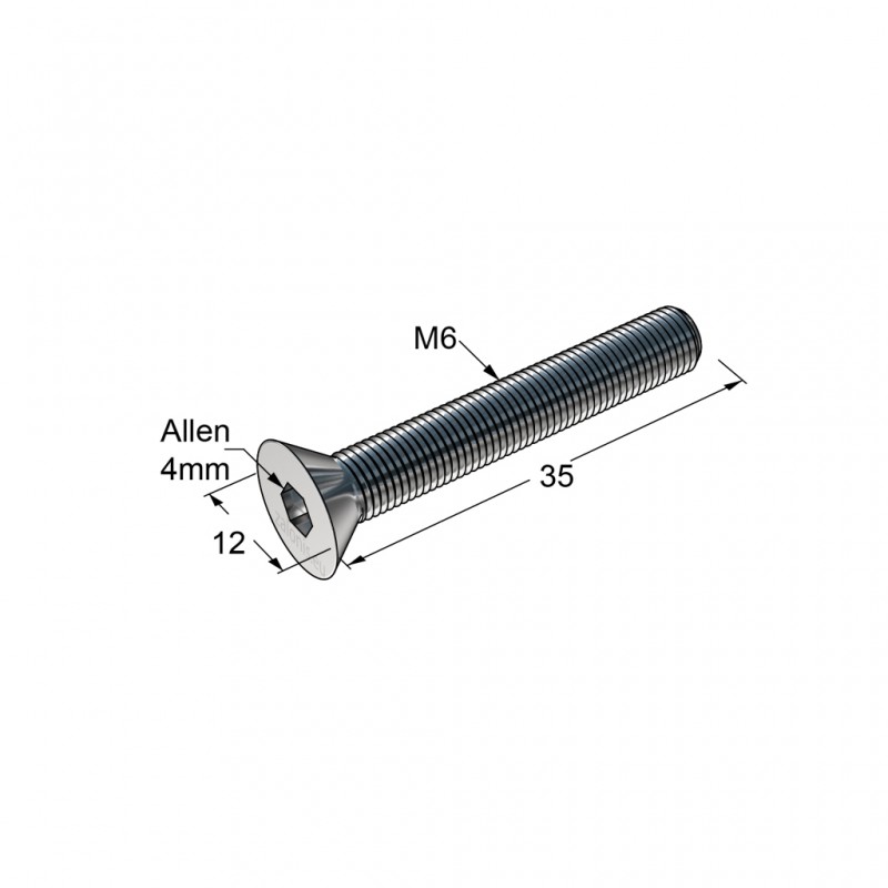 COUNTERSUNK ALLEN  CONNECTION BOLT M6x35 / GALVANIZED